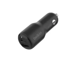 Belkin BoostCharge Dual Car Charger 42W USB-C + USB-A - Black