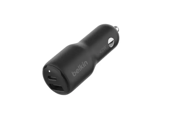 Belkin BoostCharge Dual Car Charger 42W USB-C + USB-A - Black