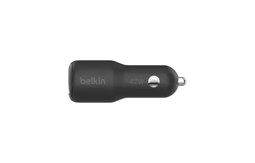 Belkin BoostCharge Dual Car Charger 42W USB-C + USB-A - Black