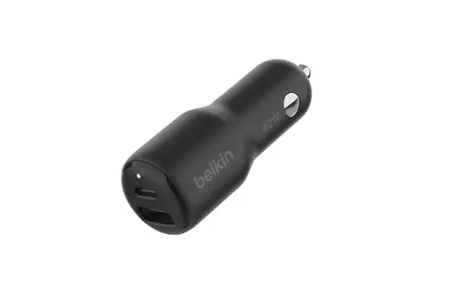 Belkin BoostCharge Dual Car Charger 42W USB-C + USB-A - Black