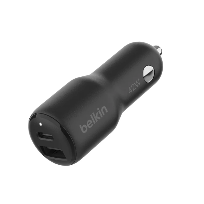 Belkin BoostCharge Dual Car Charger 42W USB-C + USB-A - Black