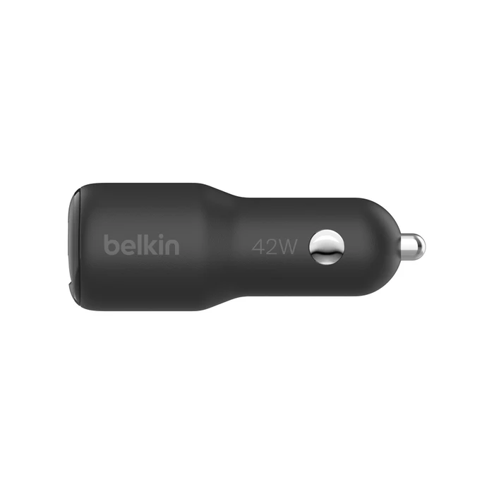 Belkin BoostCharge Dual Car Charger 42W USB-C + USB-A - Black