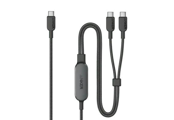 Anker 2-in-1 USB C to USB C Cable 4ft 140W - Black