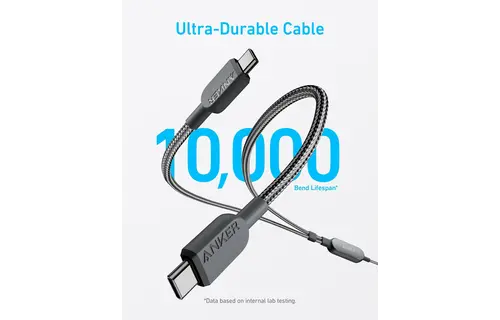 Anker 2-in-1 USB C to USB C Cable 4ft 140W - Black