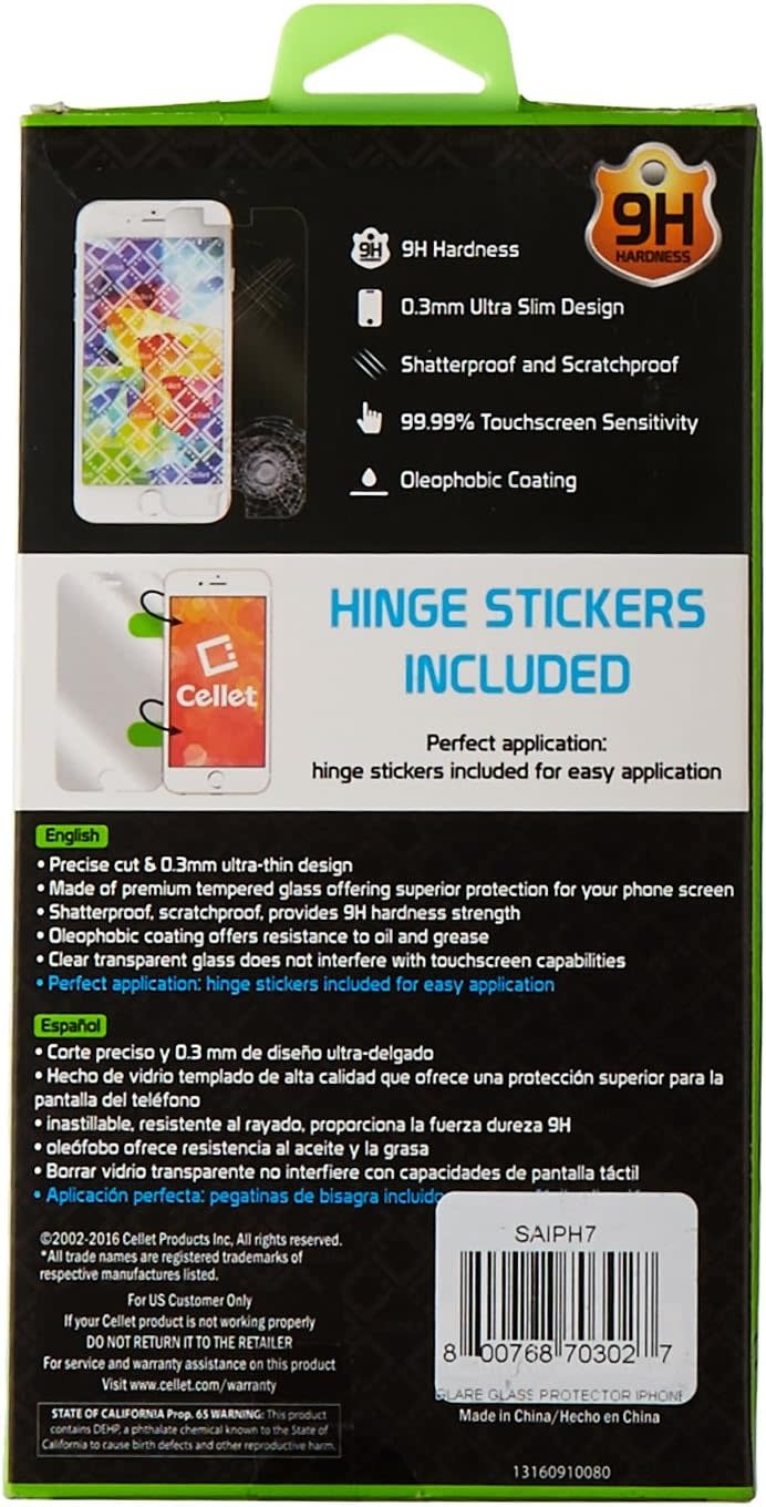 CELLET PREMIUM TEMPERED GLASS SCREEN PROTECTOR FOR IPHONE 7/8/SE - PRIVACY