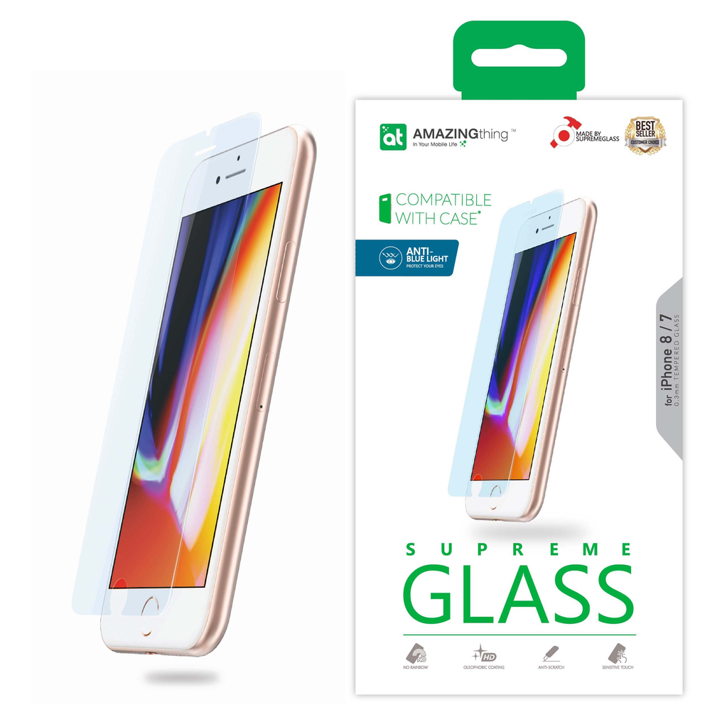 AmazingThing Supreme Glass for iPhone 4.7" 7/8/SE - Clear Anti Blue Light