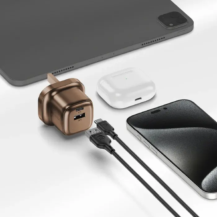 Momax 1 Charge 2 Port Gan Charger 30W - Desert Titanium