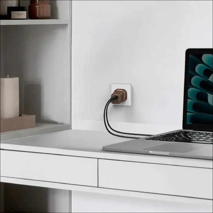 Momax 1 Charge 2 Port Gan Charger 30W - Desert Titanium