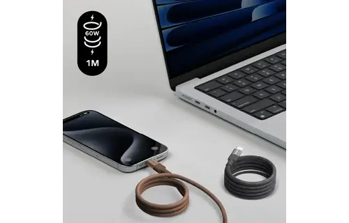 Momax MagLink Magnetic USB-C to USB-C 60W Cable 1M - Desert Titanium