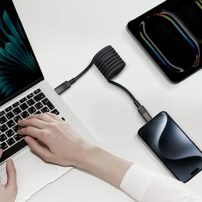 Momax MagLink Magnetic USB-C to USB-C 60W Cable 1M - Desert Titanium