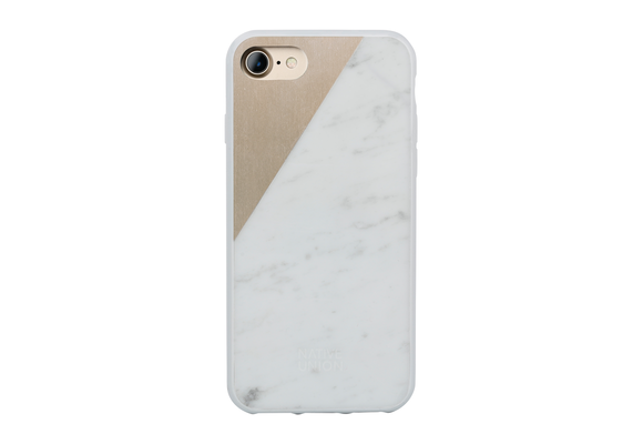 Native Union Clic Marble Metal Case For iPhone 7/8/SE - White/Gold