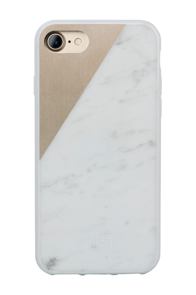 Native Union Clic Marble Metal Case For iPhone 7/8/SE - White/Gold