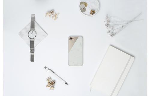 Native Union Clic Marble Metal Case For iPhone 7/8/SE - White/Gold