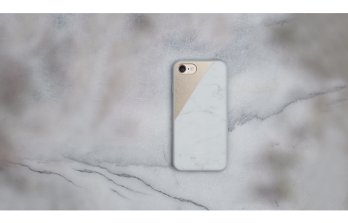 Native Union Clic Marble Metal Case For iPhone 7/8/SE - White/Gold