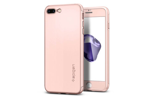 Spigen 360 Full Coverage Case with Glass Protector For iPhone 7/8 Plus - Rose Gold
