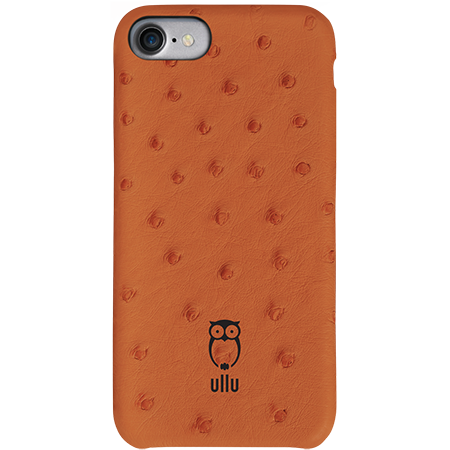 Ullu SnapOn Ostrich Leather Case For iPhone 7/8/SE - Tangerine