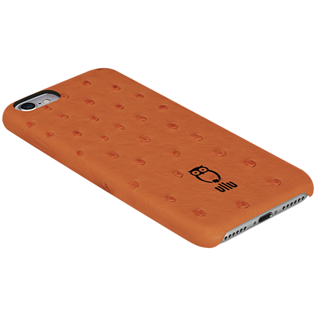 Ullu SnapOn Ostrich Leather Case For iPhone 7/8/SE - Tangerine