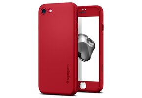 Spigen 360 Full Coverage Case with Glass Protector For iPhone 7/8/SE - Red
