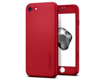 Spigen 360 Full Coverage Case with Glass Protector For iPhone 7/8/SE - Red