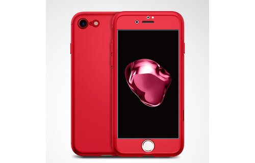 Spigen 360 Full Coverage Case with Glass Protector For iPhone 7/8/SE - Red