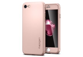 Spigen 360 Full Coverage Case with Glass Protector For iPhone 7/8/SE - Rose Gold