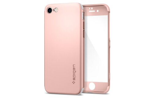 Spigen 360 Full Coverage Case with Glass Protector For iPhone 7/8/SE - Rose Gold