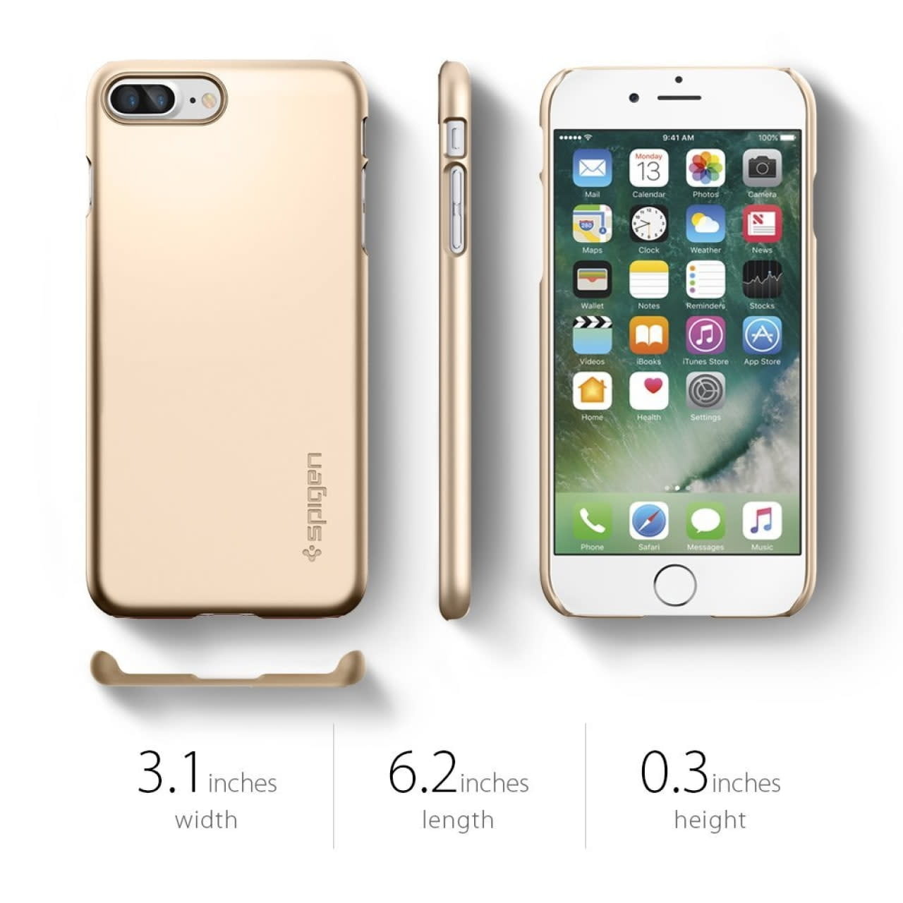 Spigen iPhone 7/8 Plus Case Thin Fit - Champagne Gold