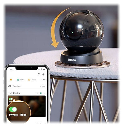 IMOU Rex 2D 5MP 3K Indoor WiFi Security Camera 360 Rotate Human Detection Smart Tracking Two Way Talk Night Vision Baby Monitor - Black