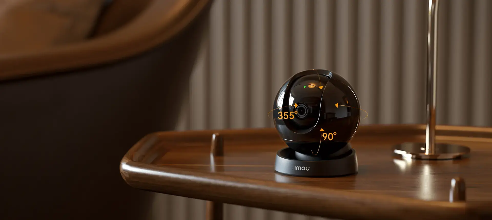 IMOU Rex 2D 5MP 3K Indoor WiFi Security Camera 360 Rotate Human Detection Smart Tracking Two Way Talk Night Vision Baby Monitor - Black