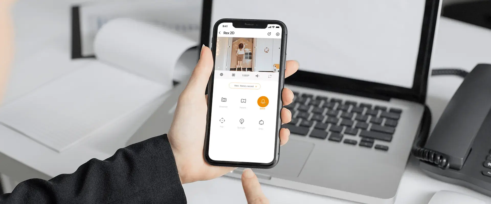 IMOU Rex 2D 5MP 3K Indoor WiFi Security Camera 360 Rotate Human Detection Smart Tracking Two Way Talk Night Vision Baby Monitor - Black