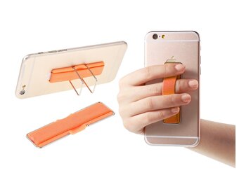 Cmzwt Universal Finger Grip with Stand Elastic Band Strap for MobilePhones - Orange