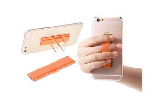 Cmzwt Universal Finger Grip with Stand Elastic Band Strap for MobilePhones - Orange