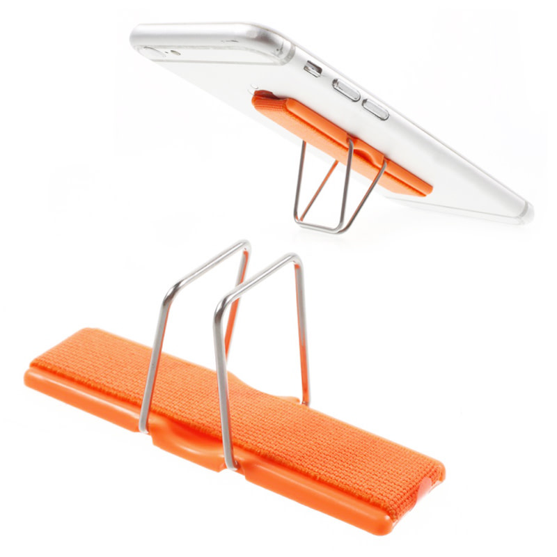 Cmzwt Universal Finger Grip with Stand Elastic Band Strap for MobilePhones - Orange