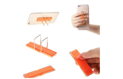 Cmzwt Universal Finger Grip with Stand Elastic Band Strap for MobilePhones - Orange