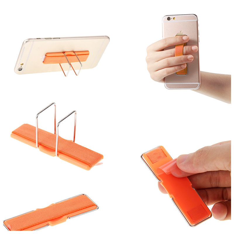 Cmzwt Universal Finger Grip with Stand Elastic Band Strap for MobilePhones - Orange
