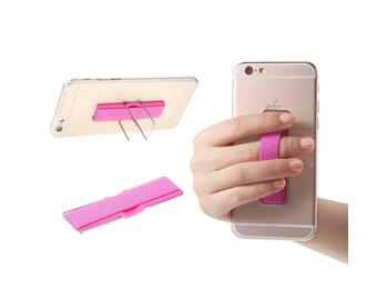 Cmzwt Universal Finger Grip with Stand Elastic Band Strap for MobilePhones - Pink
