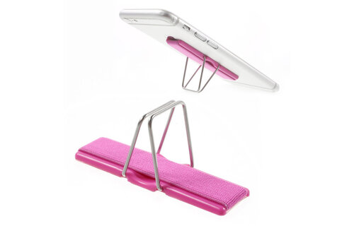 Cmzwt Universal Finger Grip with Stand Elastic Band Strap for MobilePhones - Pink