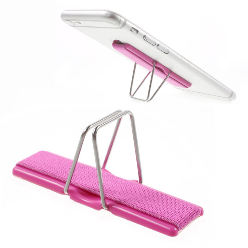 Cmzwt Universal Finger Grip with Stand Elastic Band Strap for MobilePhones - Pink