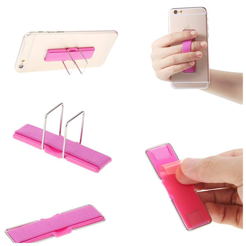 Cmzwt Universal Finger Grip with Stand Elastic Band Strap for MobilePhones - Pink