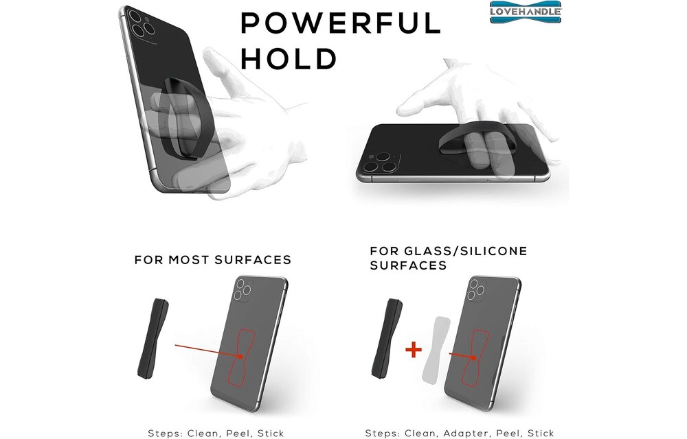 Love Handle Universal Finger Strap Grip for Phone - Red