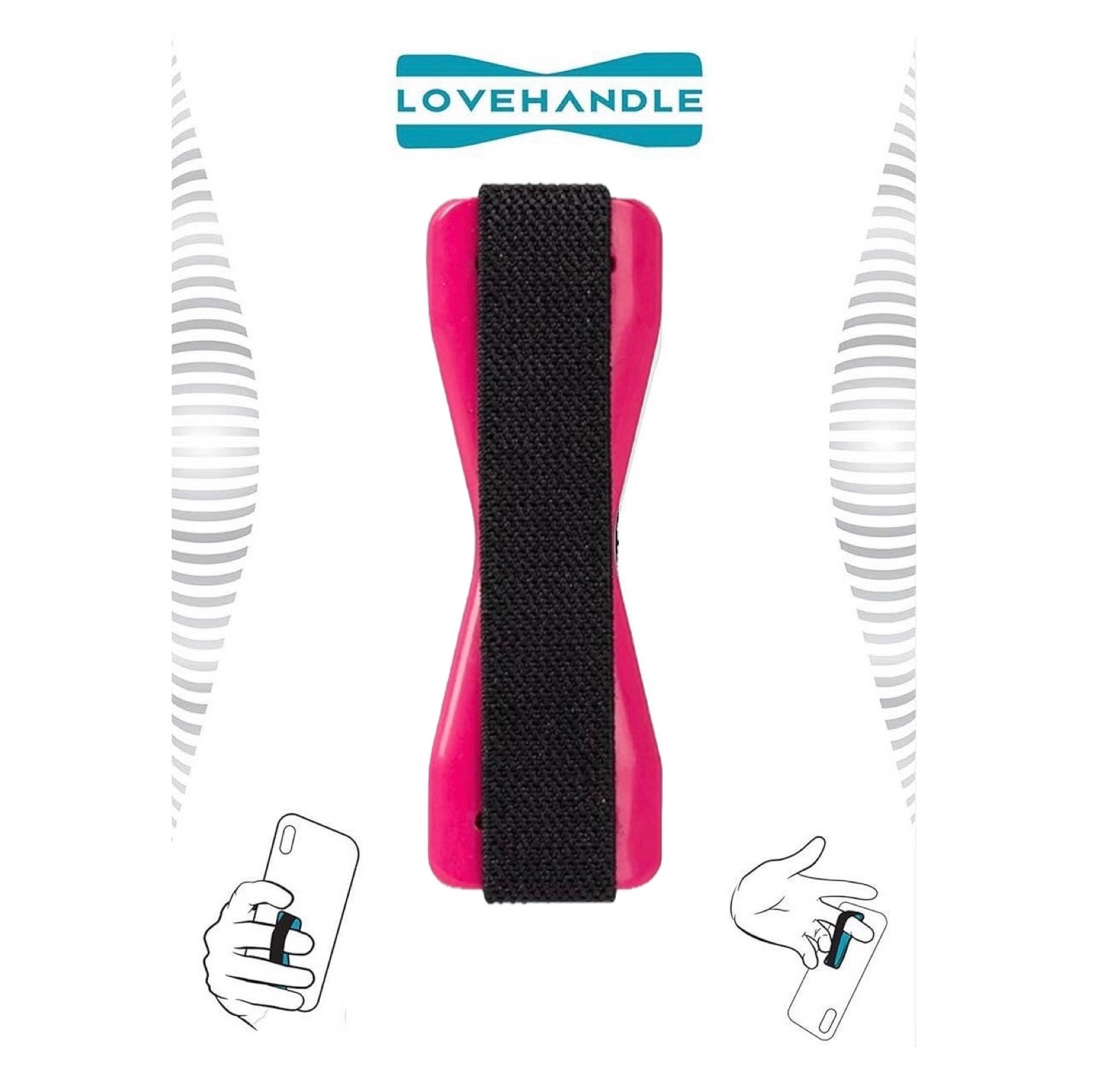 Love Handle Universal Finger Strap Grip for Phone - Pink