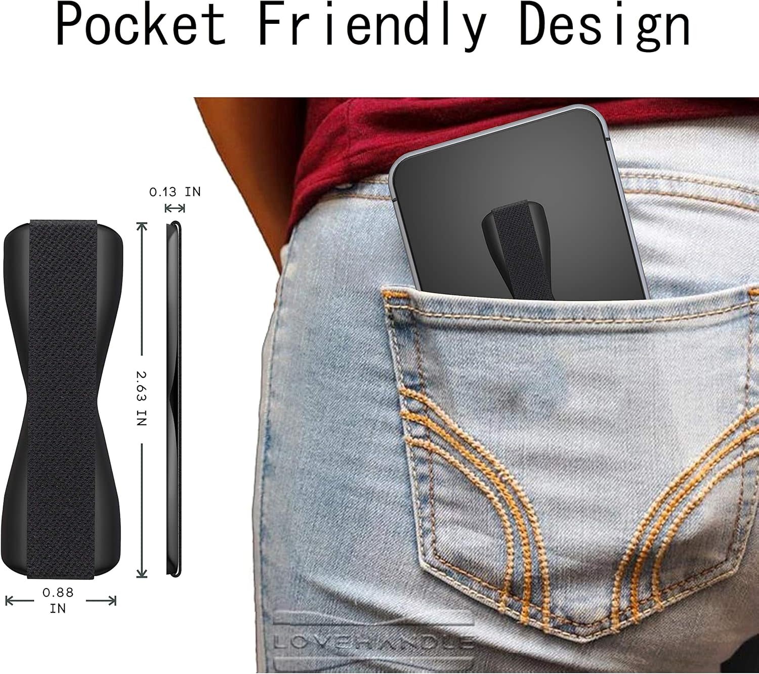 Love Handle Universal Finger Strap Grip for Phone - Blue