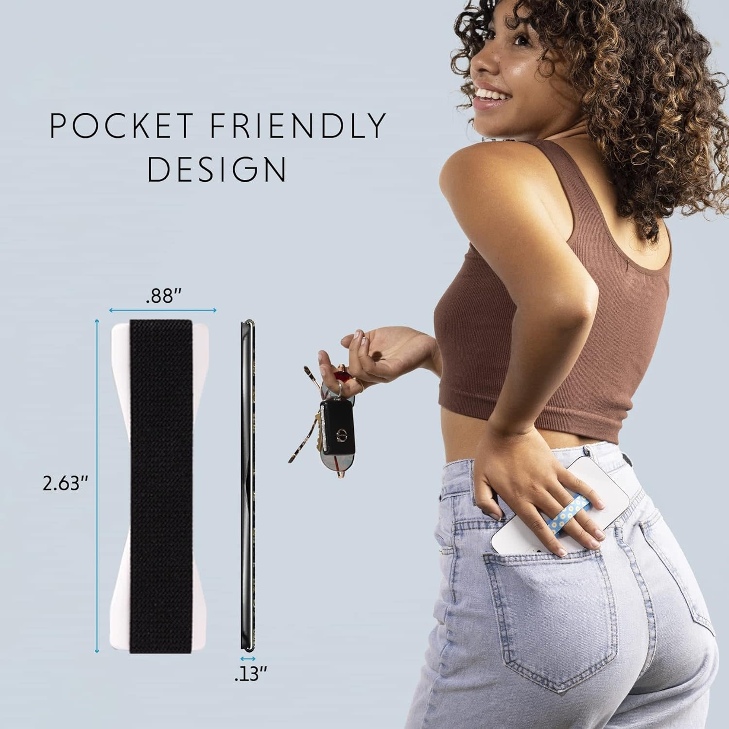 Love Handle Universal Finger Strap Grip for Phone - Blue