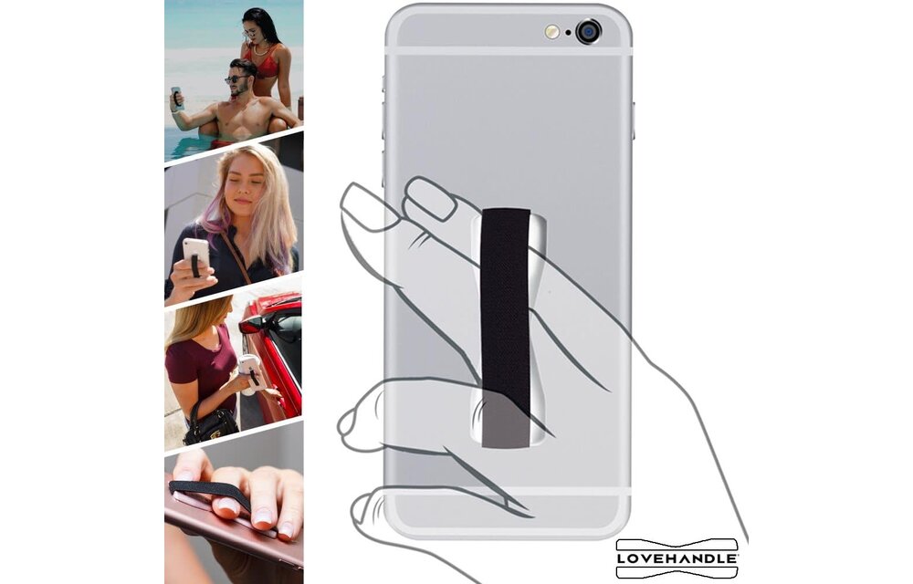 Love Handle Universal Finger Strap Grip for Phone - Blue
