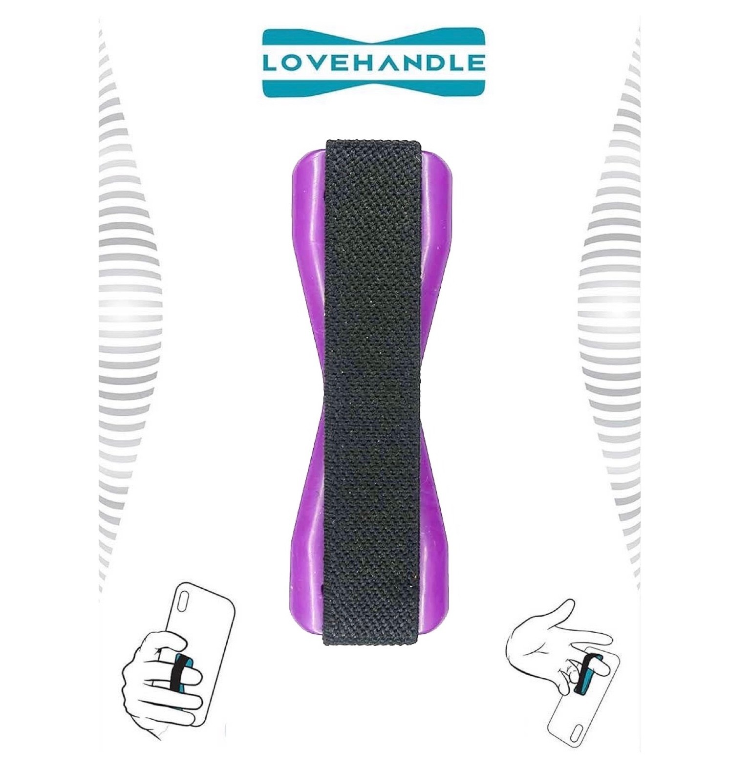 Love Handle Universal Finger Strap Grip for Phone - Purple