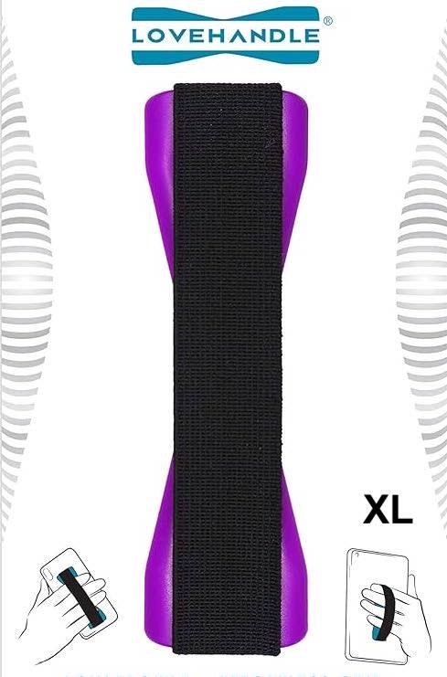 Love Handle Universal Finger Strap Grip for Most Tablets and Phone XL  - Purple