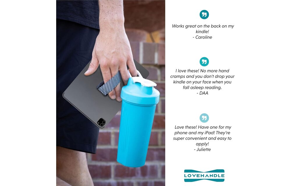 Love Handle Universal Finger Strap Grip for Most Tablets and Phone XL  - Pink