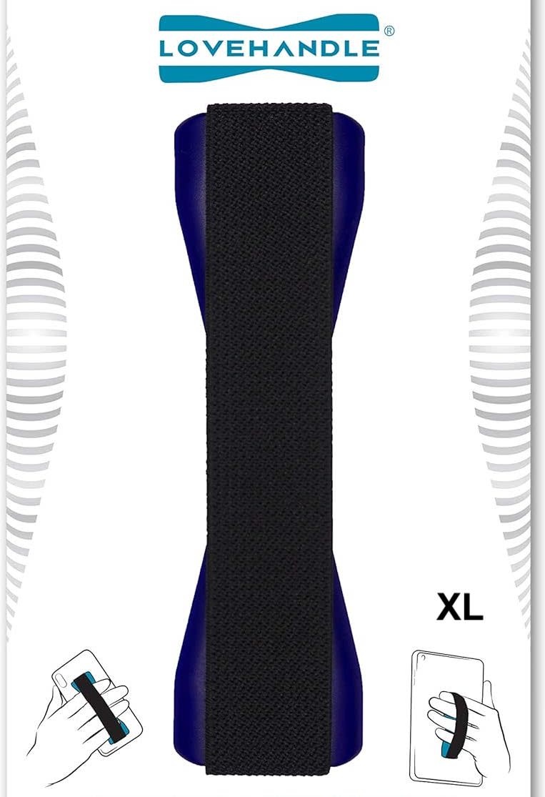 Love Handle Universal Finger Strap Grip for Most Tablets and Phone XL  - Blue