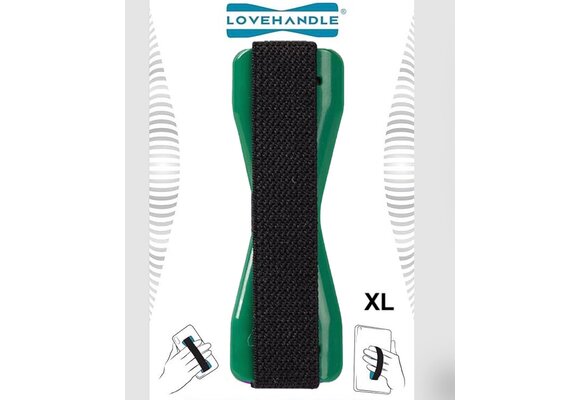 Love Handle Universal Finger Strap Grip for Most Tablets and Phone XL - Green