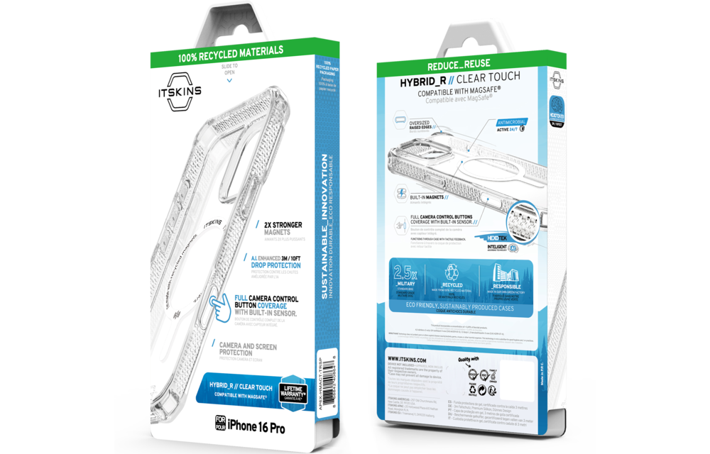 ITSKINS Hybrid R Touch Clear MagSafe Case for iPhone 16 Pro - Transparent